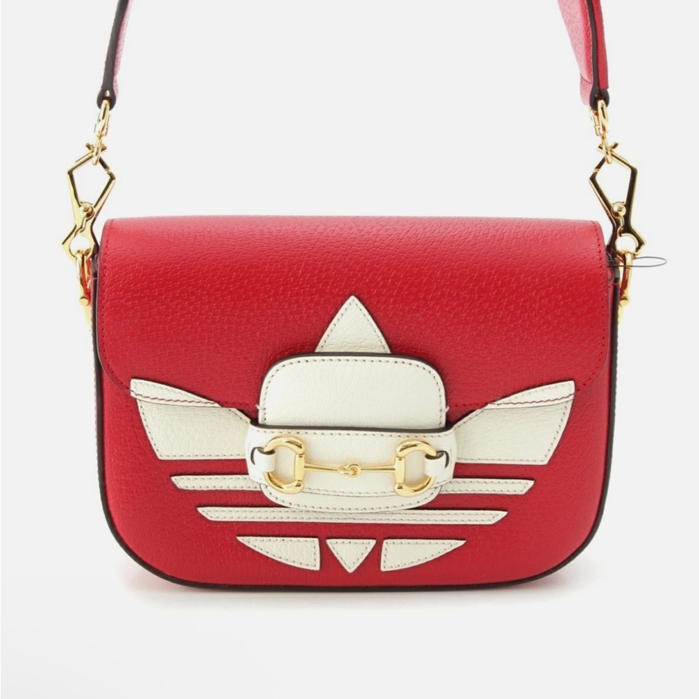 NEW Gucci/Adidas Collab Leather Horsebit Logo Shoulder Bag